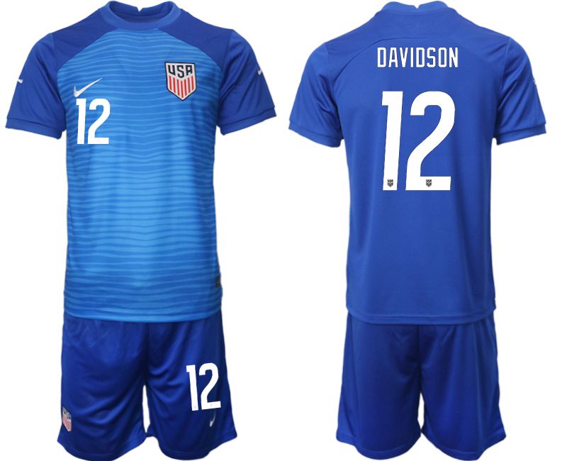 Men 2022 World Cup National Team United States away blue #12 Soccer Jersey